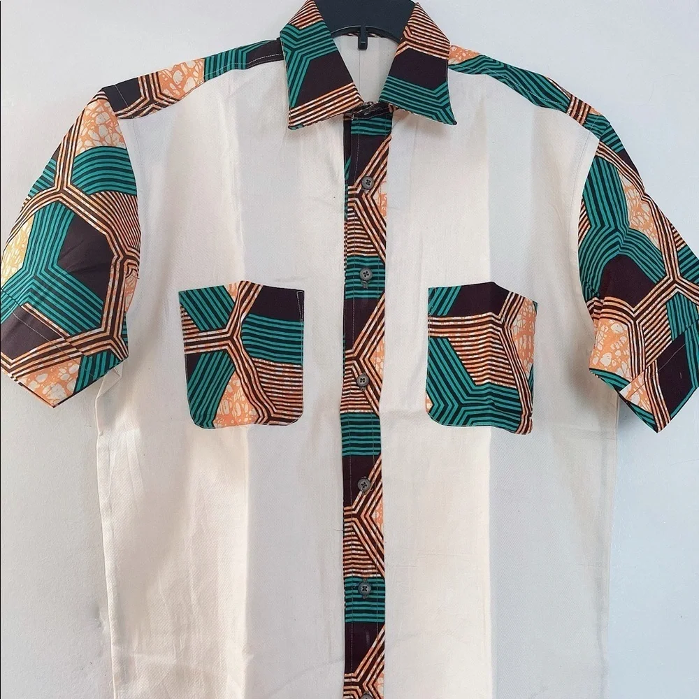 African Print Bottom-up Shirt